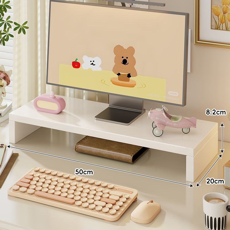 Soporte Elevador de Monitor de Madera para Escritorio de Oficina