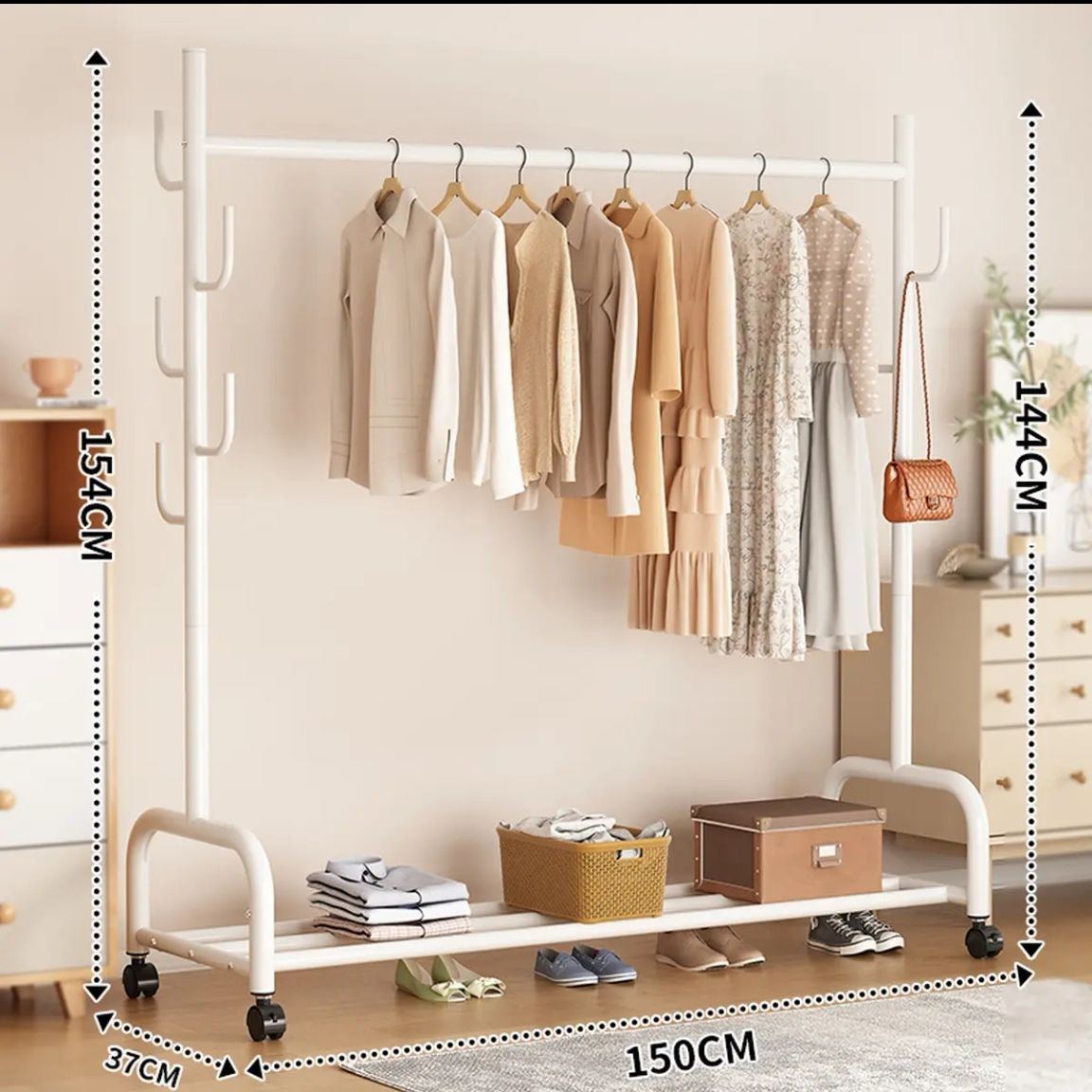 선인장 행거-단일 레이어 150cm 화이트