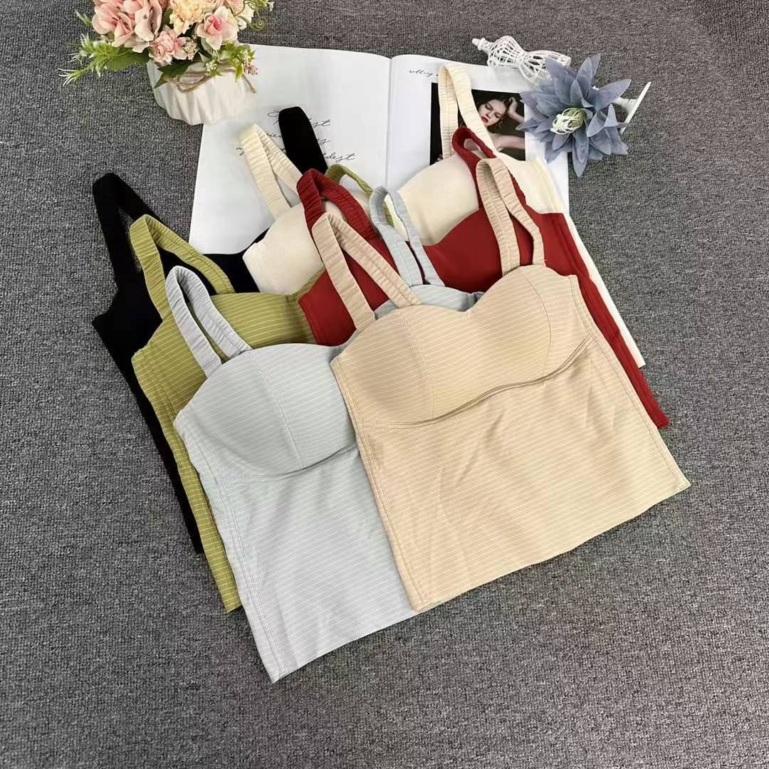 Nueva taza fija sin costuras hermosa espalda sin anillo de acero ropa interior chaleco chaleco cómodo ropa interior damas base sostén al por mayor