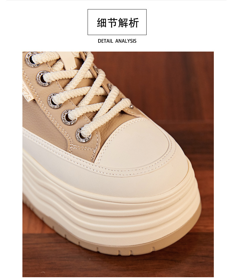 Giày sneaker nữ cổ cao đế dày tăng chiều cao trong — Màu đen chi tiết 8
