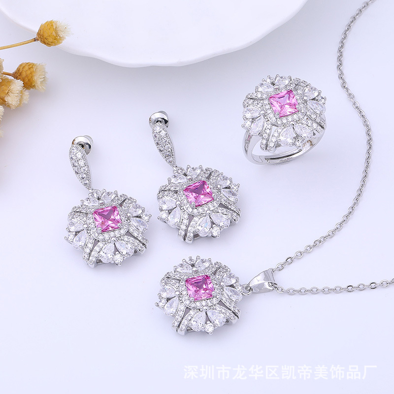 fashionable earrings with zircon