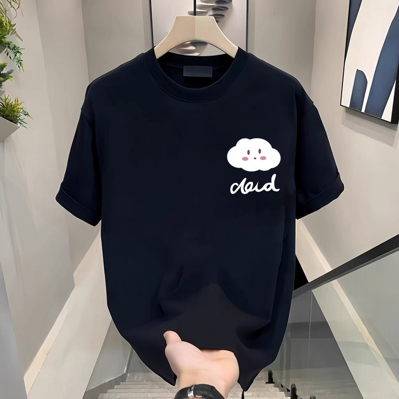 Algodón negro de mujer camiseta de mangas cortas de verano 2025 estudiantes de hombro camiseta de mujer camiseta de base un cabello