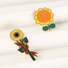 向日葵植物胸針男女ins潮個性創意別針金屬徽章衣服裝飾品