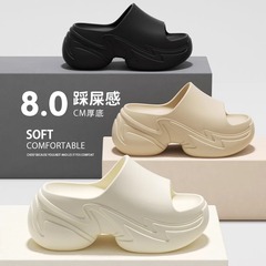 8.0 女性用夏用スリッパ、新しいスタイル、滑り止め、赤外線、小柄な人向けの厚底スリッパ
