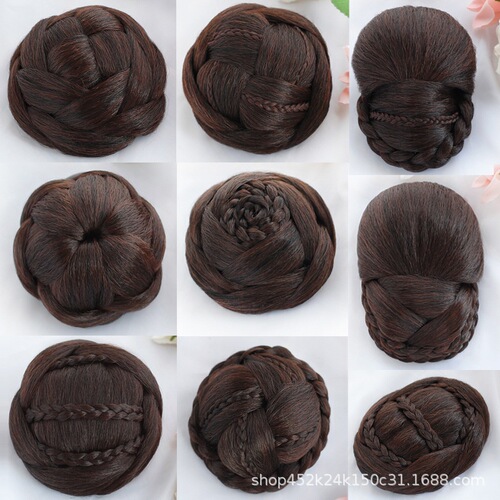 Support one-piece disposable hair accessories】Ancient style hair pack and hairpin set Hanfu false hair accessories ancient hair style hairpin qipao hair bun for the back of the head