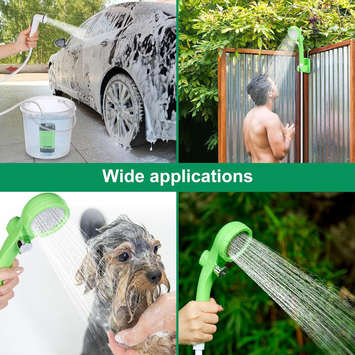 Ducha eléctrica portátil con bomba autocebante, ideal para camping, coche o uso al aire libre, modelo más vendido