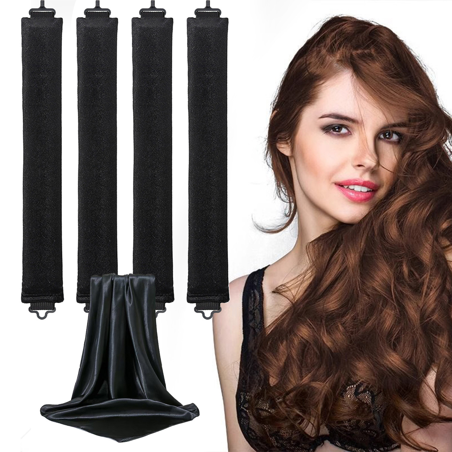 Perezoso rizado estilo de cabello libre de rizos ondas grandes sueltos sin calor rizador de cabello para dormir cortar el cabello rizado de cola