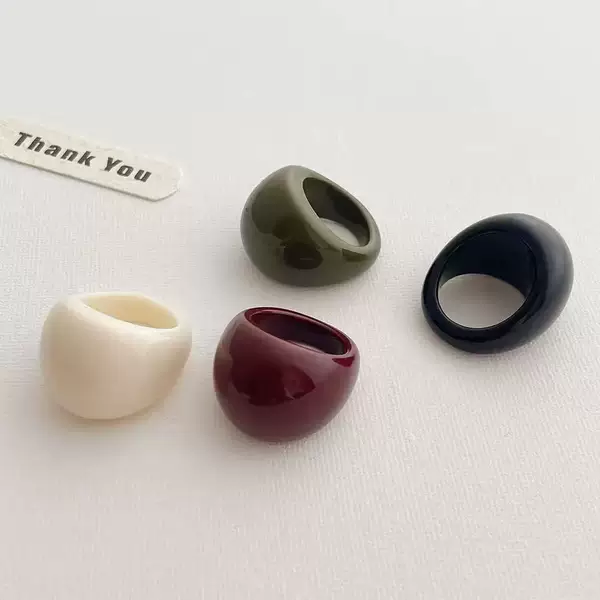 South Korea ins blogger with oval resin finger ring female personality fashion temperament all-match ring ring ring