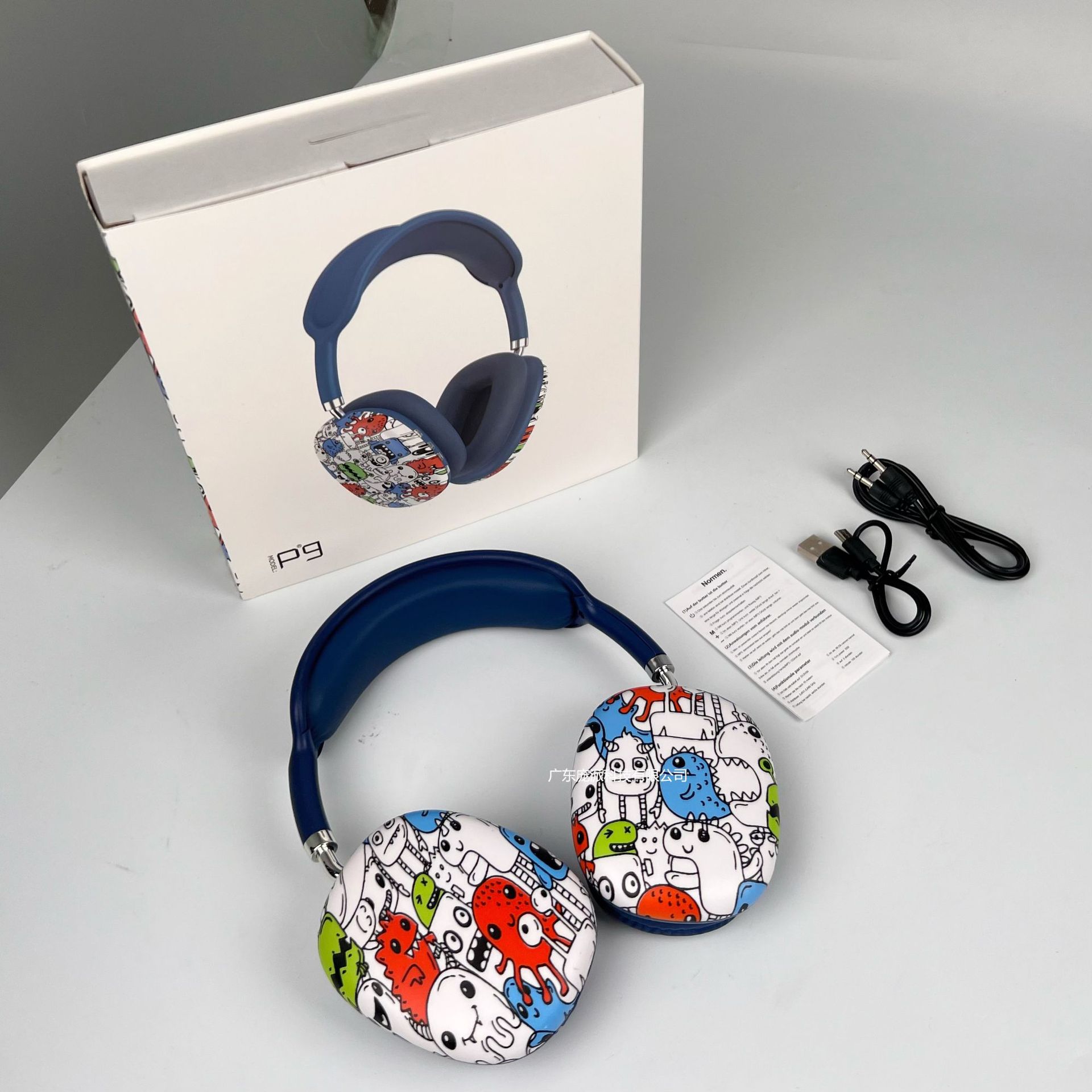 Transfronterizo P9 auriculares Bluetooth pintados, música inalámbrica, alta calidad de sonido, fabricación de auriculares privados