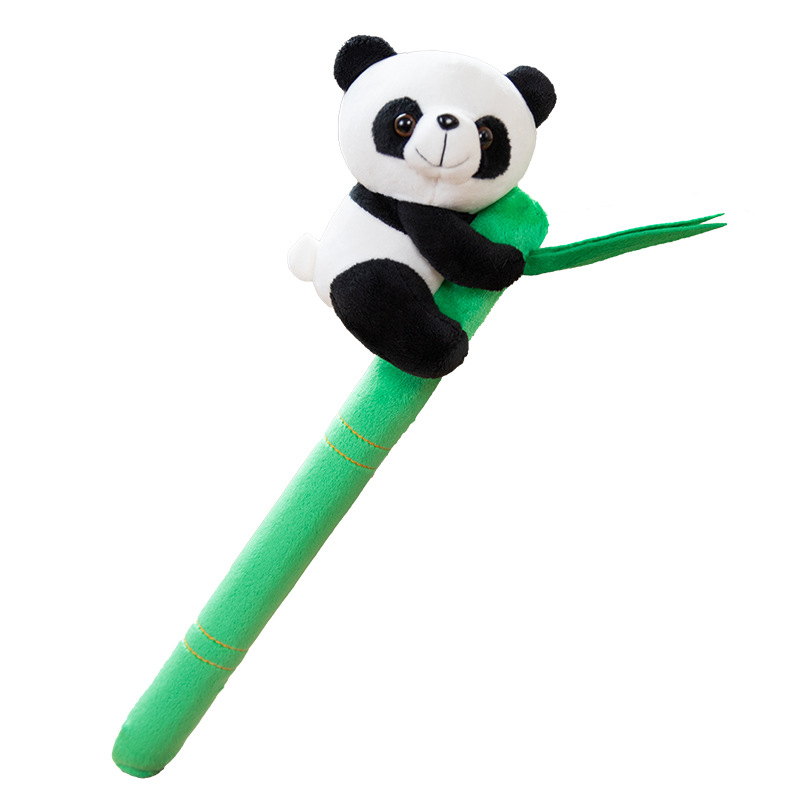 Bambú Polo Panda muñeca Flor de peluche juguete simulación tamaño bambú panda con palo masaje regalo femenino