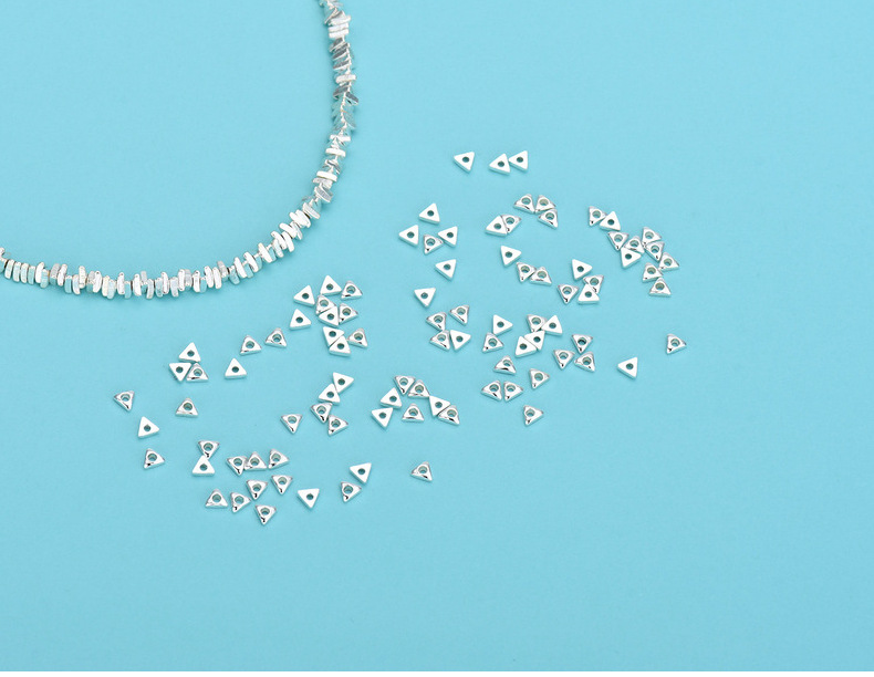 Center-Drilled Drill Orientation 1G Per Pack 2.5*2.5mm 2.8*2.8mm 2*2mm 925 Sterling Silver Triangle Polished Beads Spacer Bars Jewelry Accessories