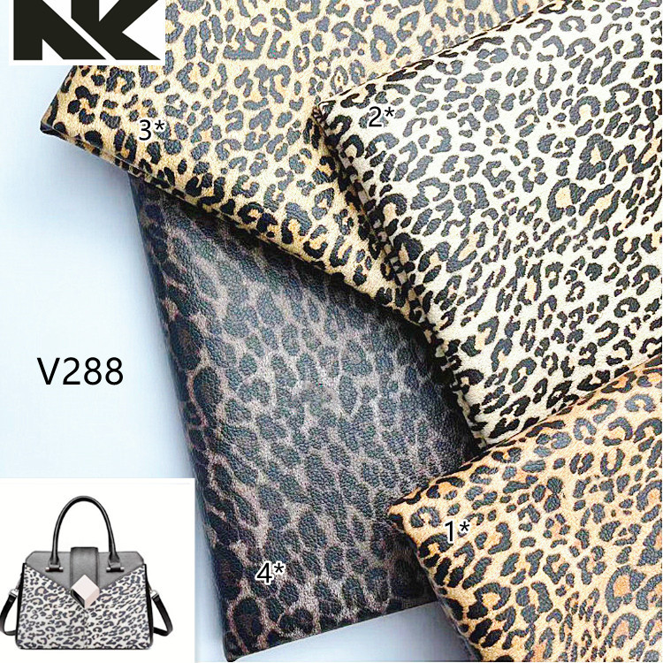 V288新款 轻奢 复古3色小豹纹  PVC 人造革用于箱包手袋.鞋材