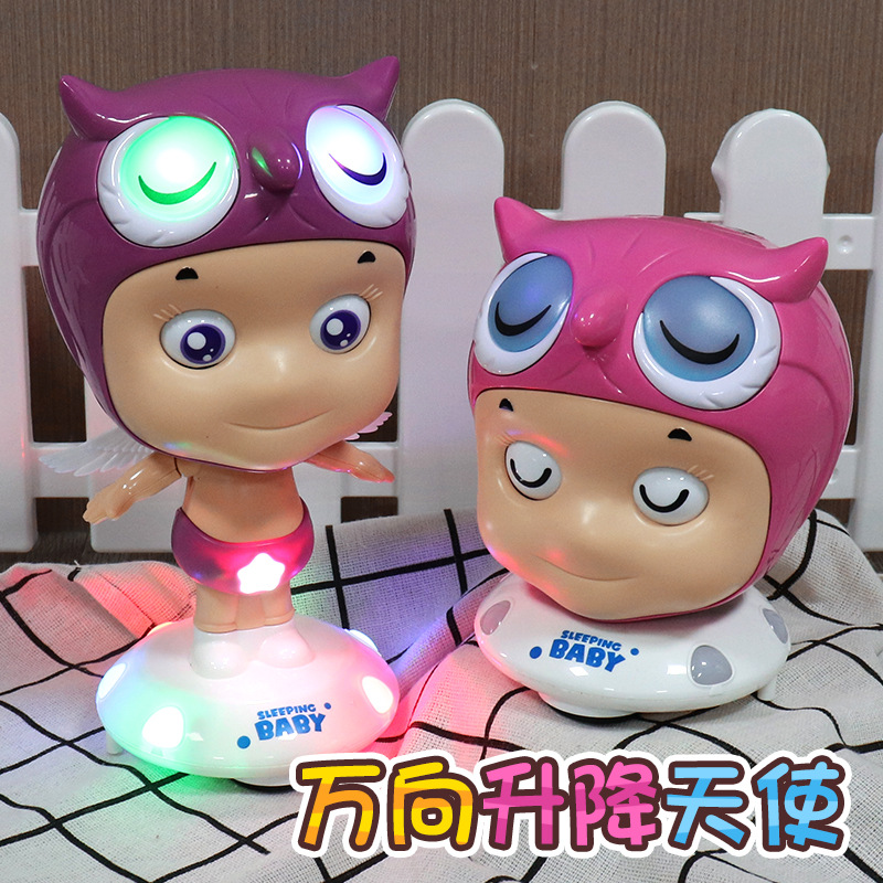 Elevación eléctrica fantasía ángel universal luz de música infantil puzzle juguetes adornos muñecas eléctricas