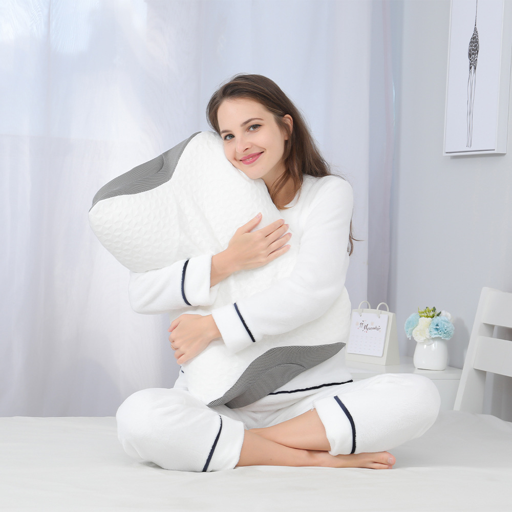 Almohada Cervical de Espuma Viscoelástica de Algodón de Memoria y Algodón Puro para Dormitorio