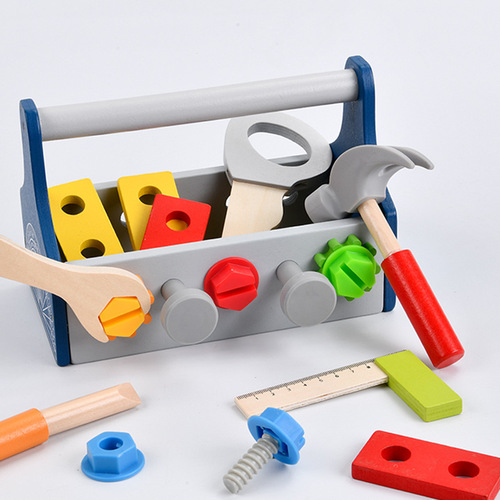 Early education wooden nut disassembly tool combination multi-functional fire truck screw assembly educational toy for young children