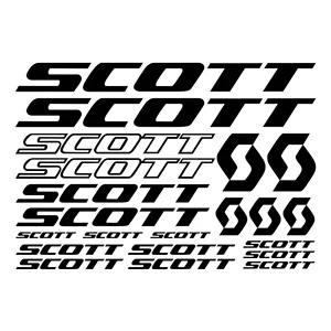 Avtomobil stikerləri 21 ədəd SCOTT velosiped çərçivəsi stikerləri, 32cm * 22cm