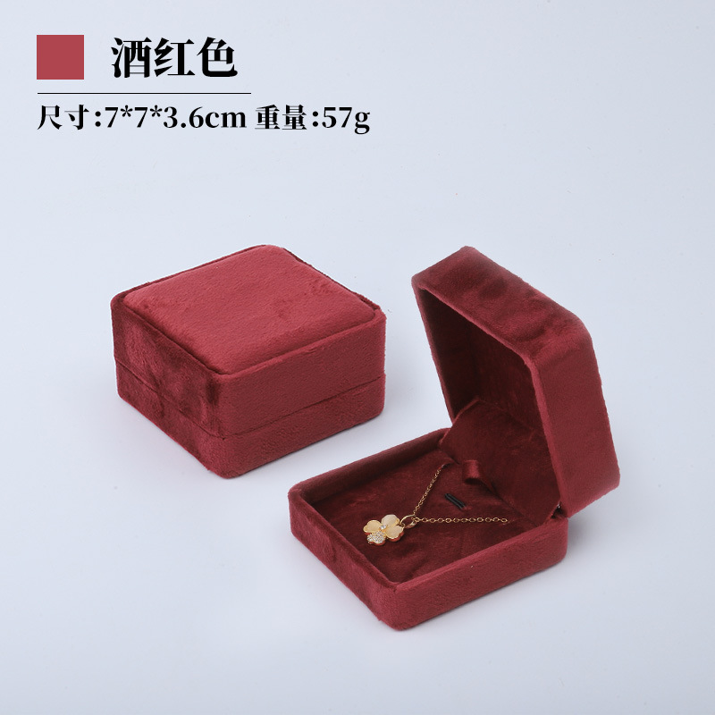 Caja de joyería de terciopelo de alta gama, caja de embalaje de terciopelo para anillos, pulseras, pendientes, cadenas largas, caja de regalo para joyería