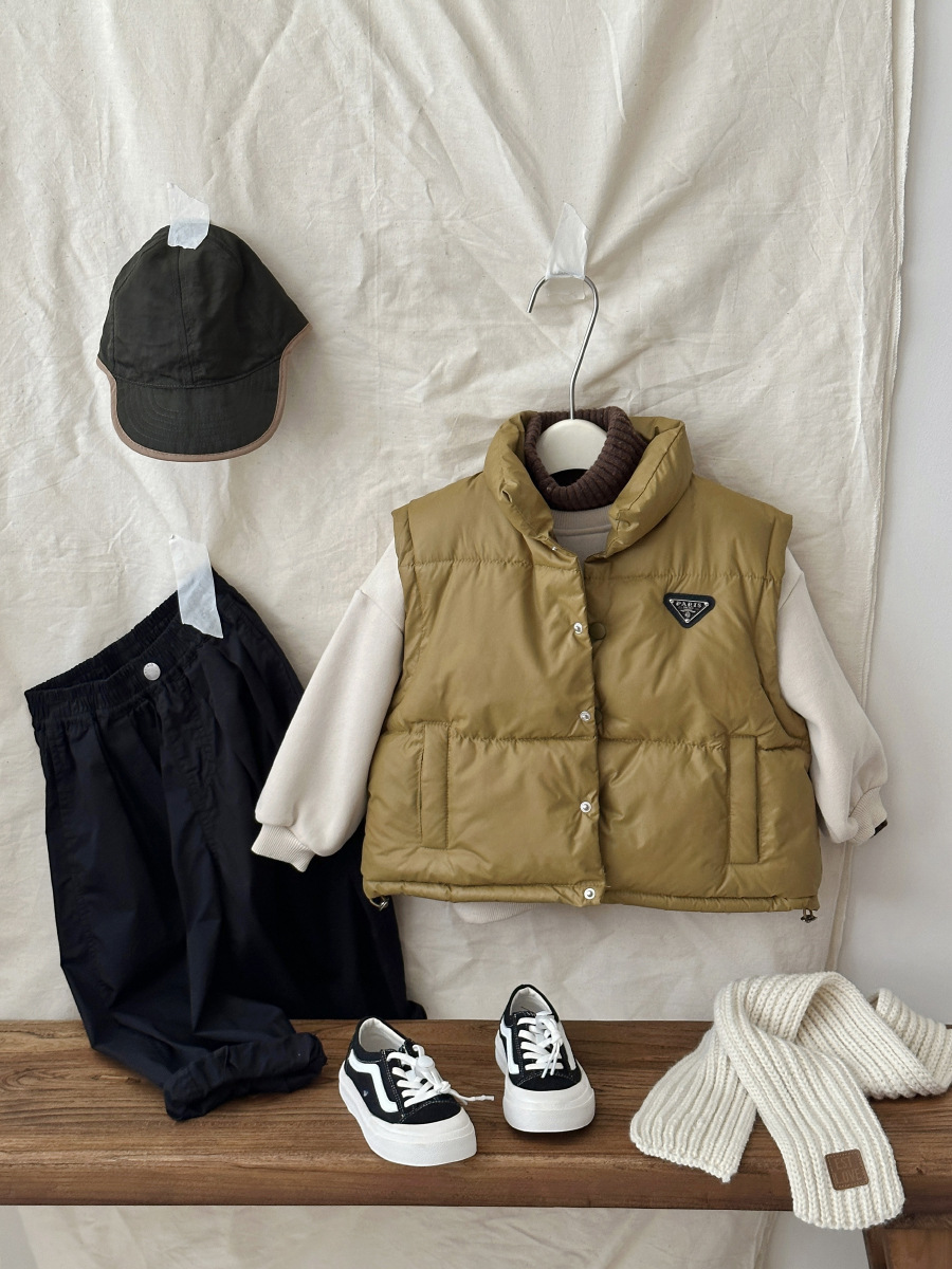 Nuevos chalecos infantiles de otoño e invierno, chalecos casuales de algodón estilo coreano para niños y niñas, chalecos de ropa infantil, venta al por mayor de comercio exterior transfronterizo