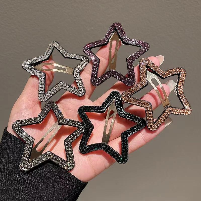 Women's Rhinestone Hair Accessory Crystal Star BB Clip Elegance Hair Clip Bang Clip Headpiece Hairpin 