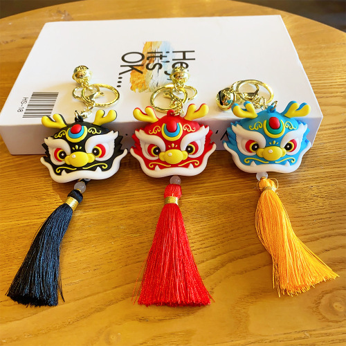 National trend cartoon tassel twelve zodiac dragon year keychain cute and exquisite bag car pendant small gift wholesale
