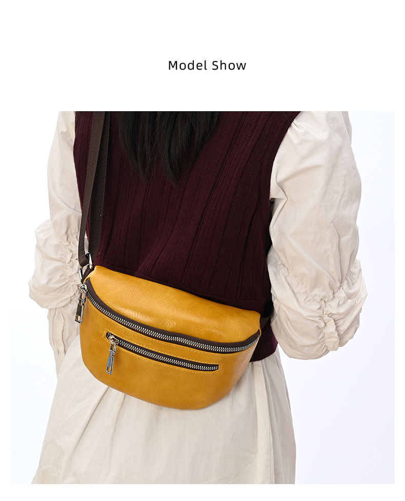 Women'S Gender Women's Fashion Solid Color Pu Leather Waist Bags