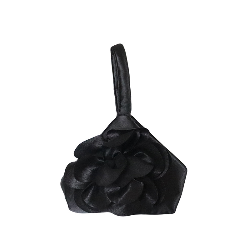 New Fabric Flower Three-Dimensional Small Bag, Elegant Rose Dinner Bag, Versatile Handbag, Satin Bag