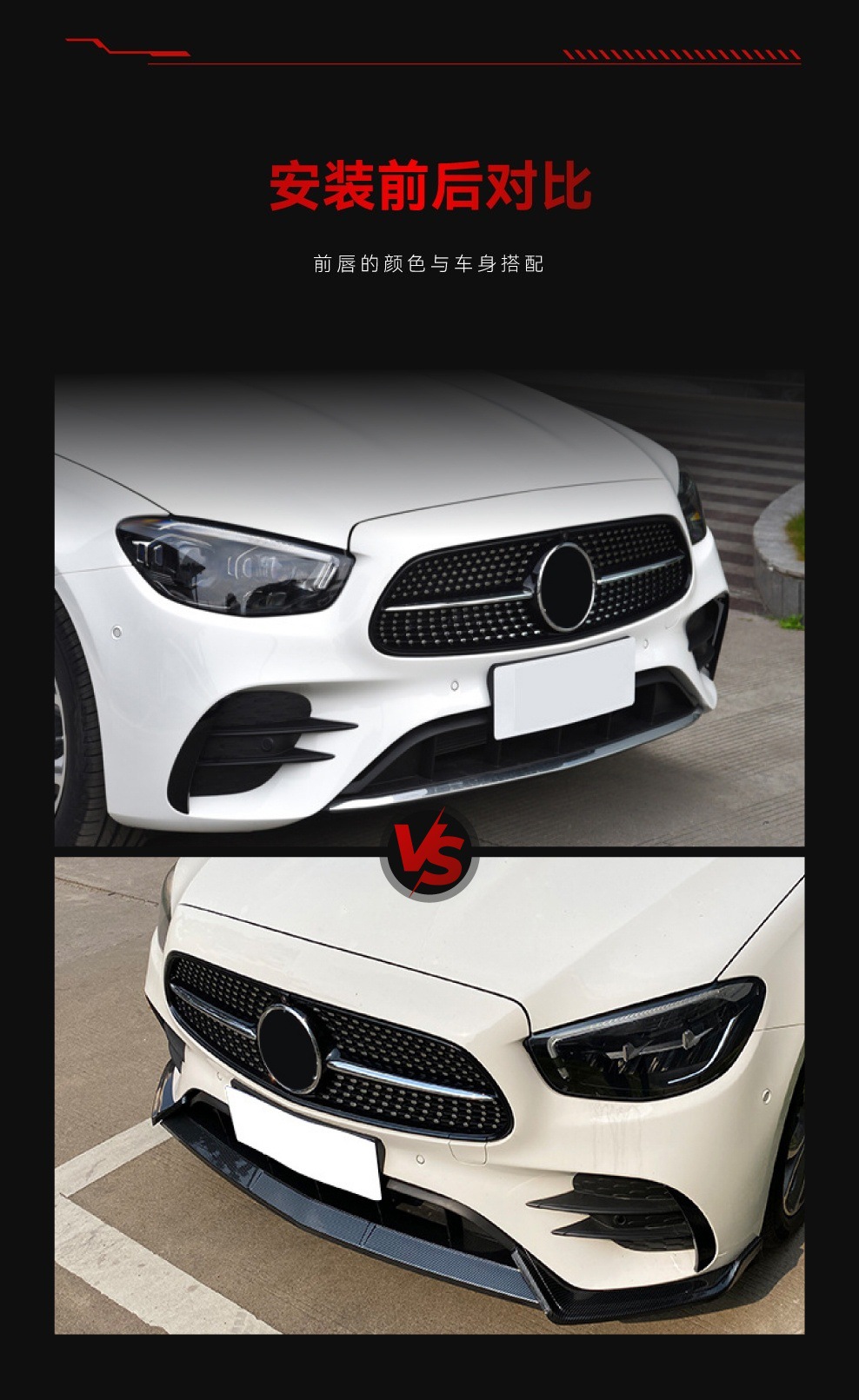 Suitable for 2021+ Mercedes-Benz E-Class W213 E260 E300 Amg Front Shovel Front Lip Front Corner Front Surround Modification Parts