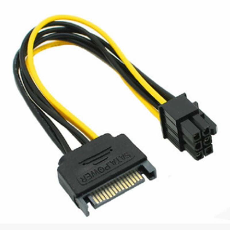 SATA питания период 15P вращение 6P материнская графическая карта обратная передача питания 6pin к 15P кабель питания видеокарты