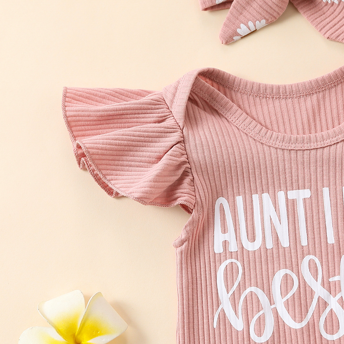 Ensemble deux pièces rose pour bébé et petite fille, pull mignon + faux short à cordon de serrage, E2336A_voghion.com