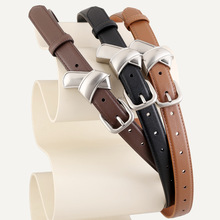 女士百搭不规则针扣真皮腰带女装饰连衣裙牛仔裤时尚皮带现货批发