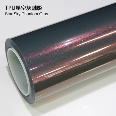 Auto Color Change Film Anti-Stain Paint Protection Film Self-Healing - tpu-starry-sky-gray-phantom-1524m15m