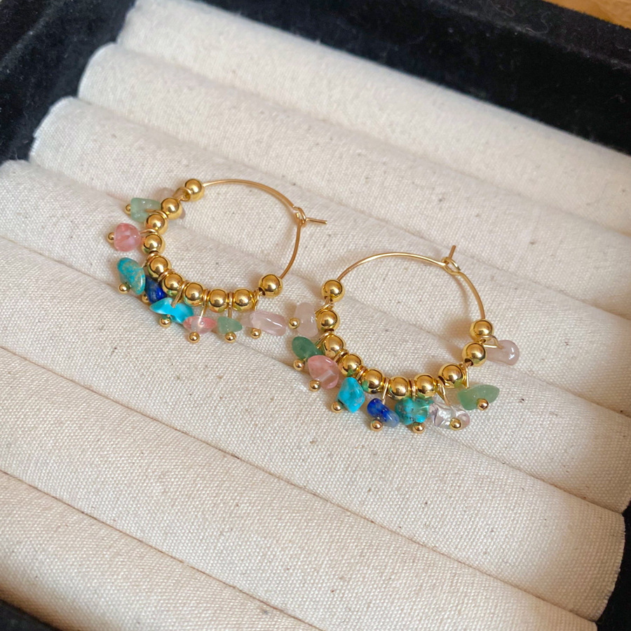 Pendientes de flores de color dopamina de verano Pendientes de todo fósforo de nicho fresco Pendientes de lujo de alta gama de moda al por mayor