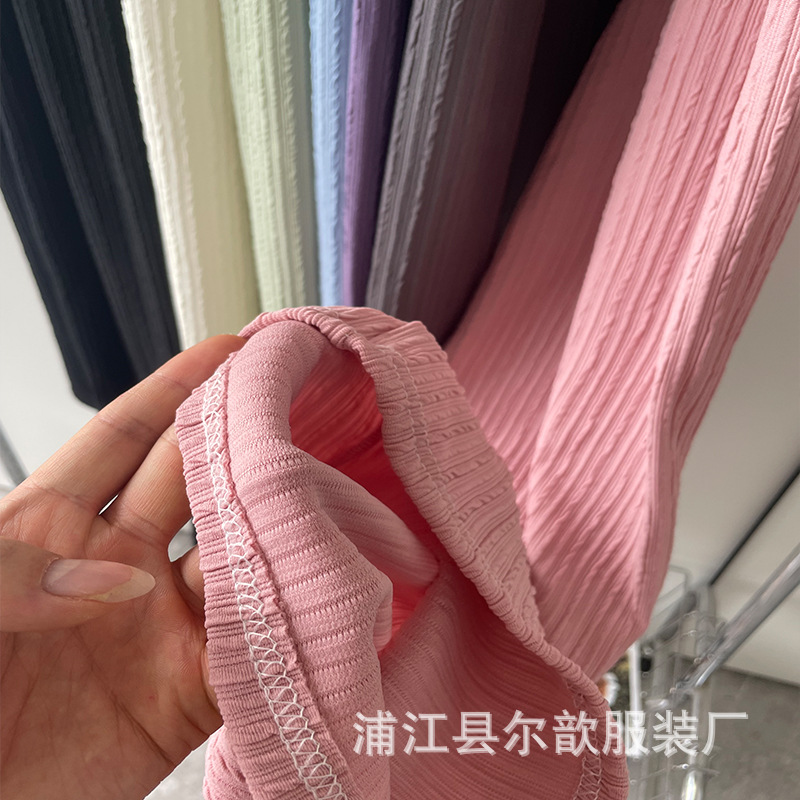 Pantalones blancos de piernas anchas para mujeres primavera y verano delgados de cintura alta caída sensación casual traposas rectas nubes de espuma image 4