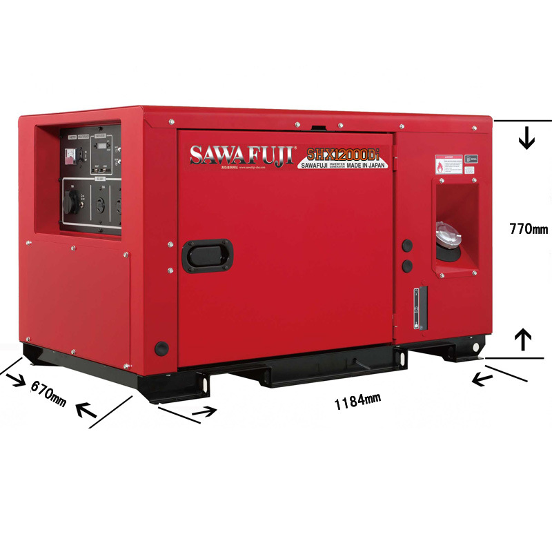 原装日本泽藤车载数码变频静音10KW柴油发电机组SHX12000DI