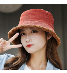 秋冬季女帽韓版時尚加絨加厚保暖漁夫帽防風帽子棉帽時裝盆帽女帽