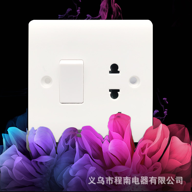 外贸伊朗阿拉伯迪拜一开一插双用插座电玉粉86型厂家直销