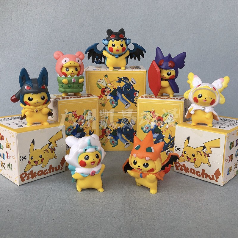 7 Types of Pikachu Pokemon Blind Boxes, Charizard and Bat Anime Figures, Display Pieces, Gashapon Doll Machine Figurines 7 Types of Pikachu Pokemon Blind Boxes, Charizard and Bat Anime Figures, Display Pieces, Gashapon Doll Machine Figurines