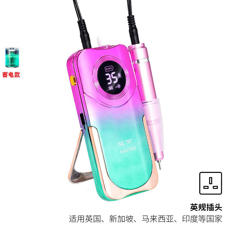 Amoladora de uñas de almacenamiento de energía 35000 Amoladora portátil de alta velocidad Amoladora de uñas inteligente Herramientas de uñas transfronterizas