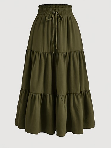 Pleated A Line Skirt High Waisted Women's Cross-border