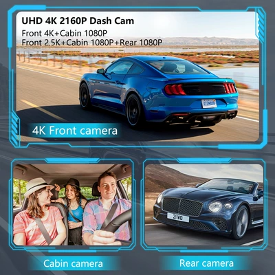 Driving recorder Three-Camera Infrared Night Vision