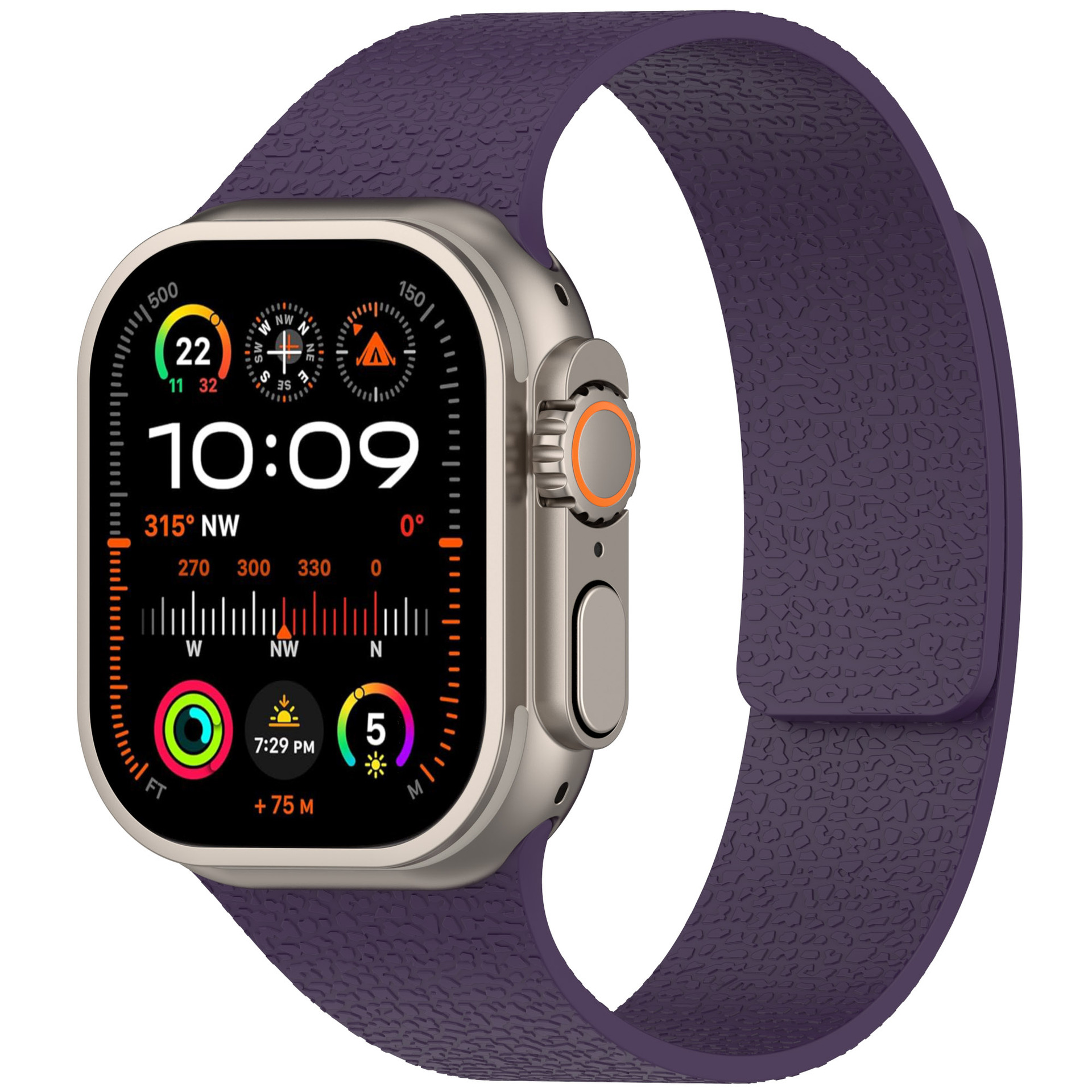 Suitable for Huawei gt5, Xiaomi s4, Apple iwatch9, litchi pattern silicone soft magnetic ultra watch strap s10 undefined