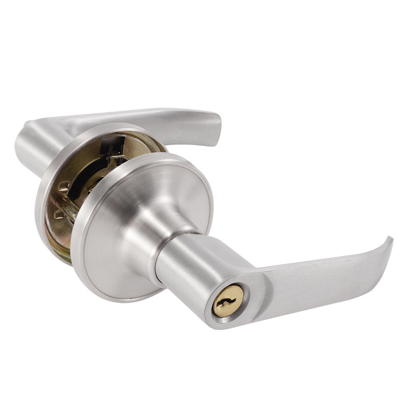 Zhongshan hardware cerradura de puerta puerta de aleación de aluminio cerradura de puerta de acero plástico cerradura de mano negro matto cerradura mecánica al por mayor