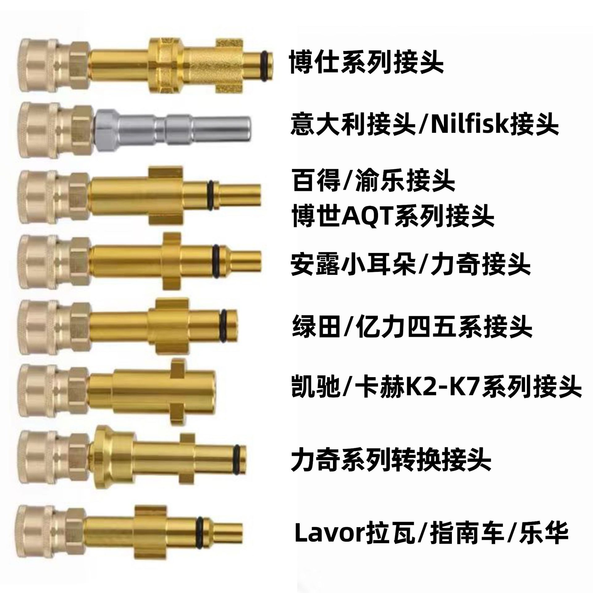 厂家直销亿力绿田凯驰百得博仕AQT1/4快插泡沫壶转接头洗车水枪头