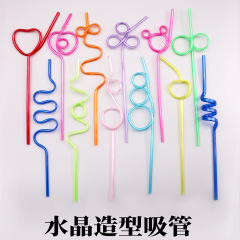 供應水晶造型吸管PET硬管一次性創意可愛塑料吸管1支