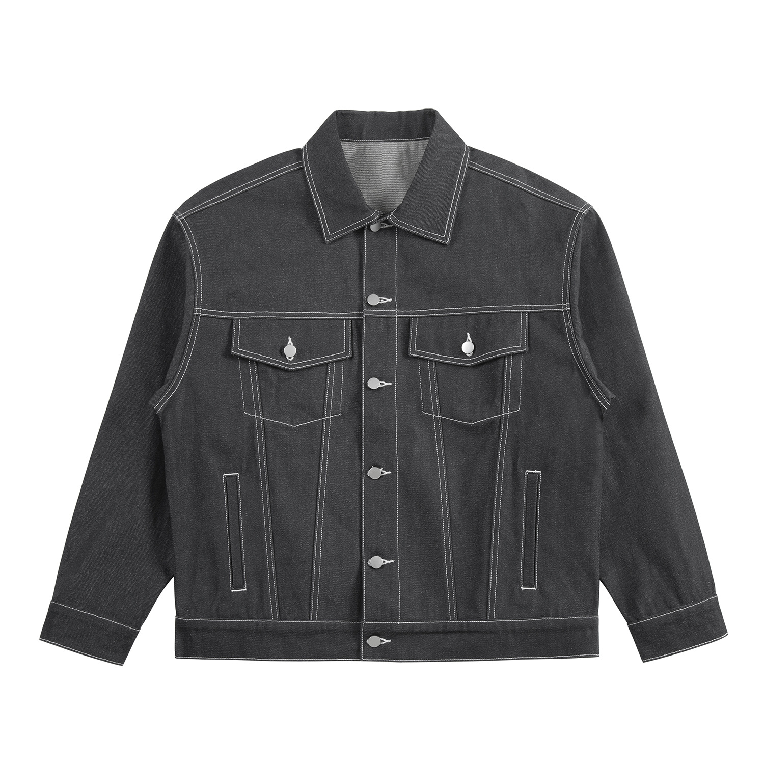 Giacca di jeans uomo e donna in stile street washed blu denim_voghion.com