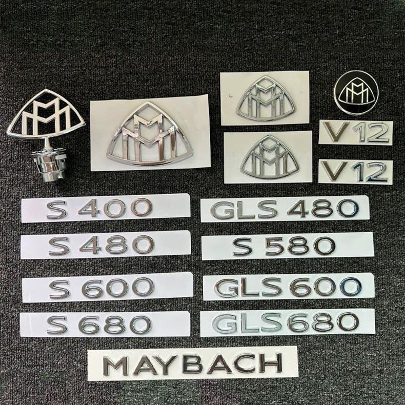 Suitable for Mercedes-Benz Maybach rear emblems, including GLS480, S680, GLS600, and S580 models; Maybach letter emblems