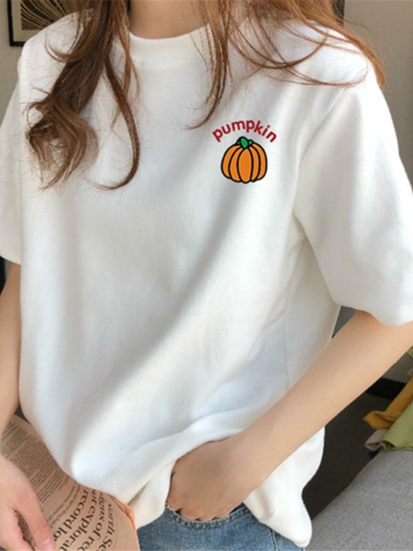ホワイト Tシャツ レディース 半袖 2025 夏 フロントショルダー 純綿 ルーズボトムシャツ 着痩せ シンプル トップス|undefined