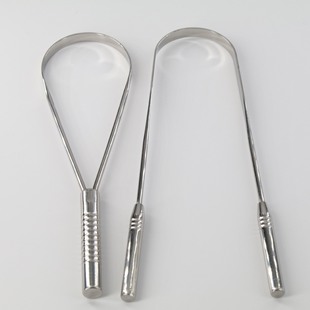 Manufacturers Custom Fast Shipping High Quality Stainless Steel Silver Tongue Scraper Wholesale