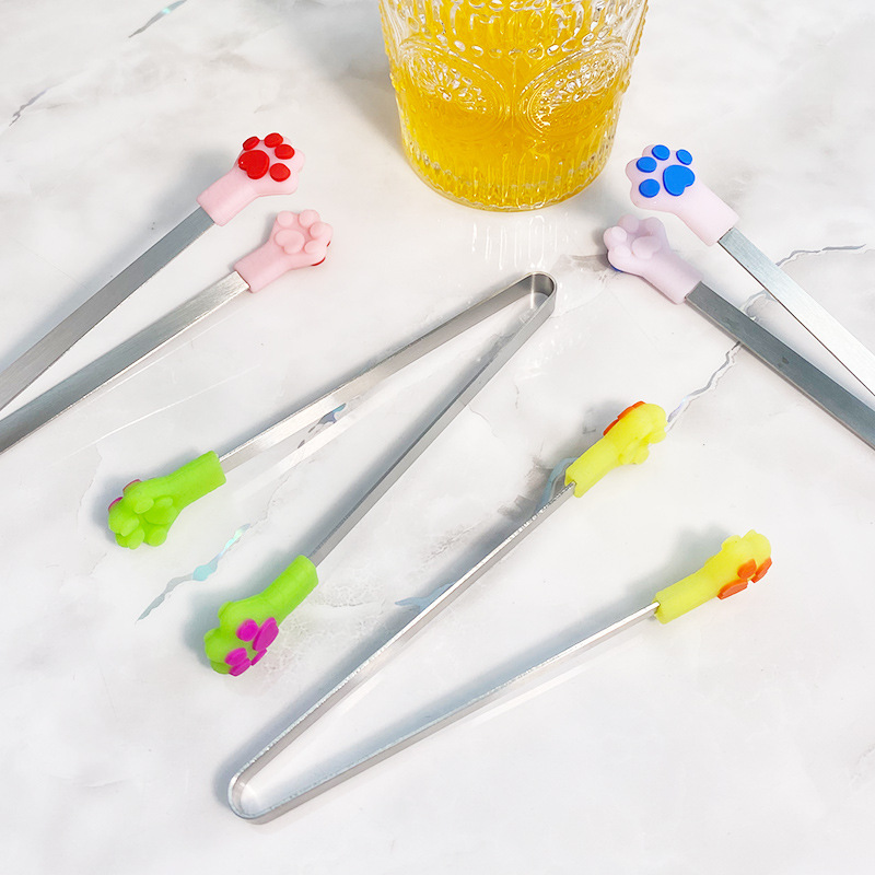 Factory wholesale organic silicone ice clip stainless steel food…