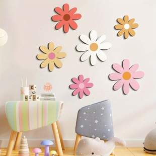 Manufacturer Wholesale Wooden Chrysanthemum Shaped Crafts Pendant Wooden Flowers Living Room Hanging Wall Painting Decoration